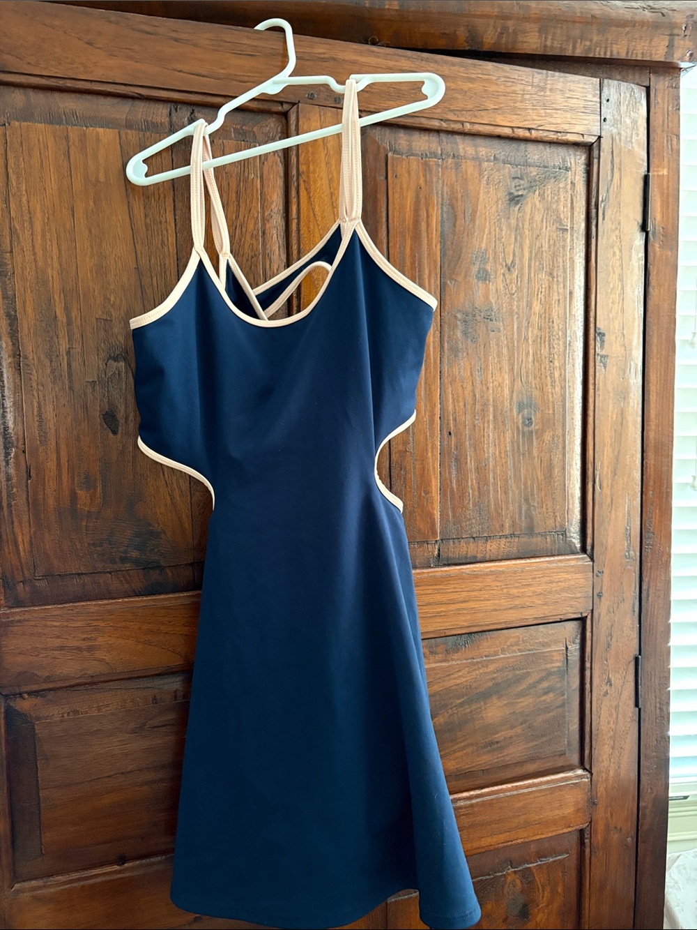 Free People Navy Dress with Cream Trim